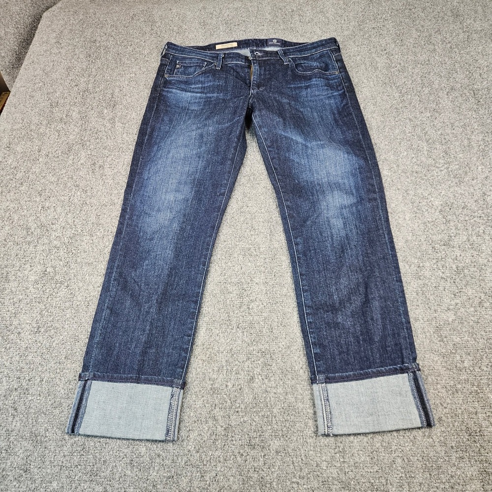 AG Adriano Goldschmied The Stevie Cuff Slim Straight Jeans Dark Wash Size 30